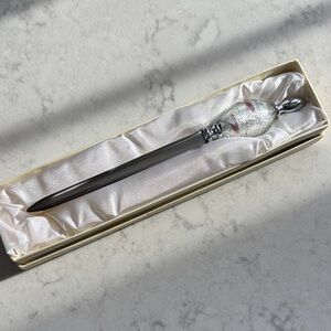 Elegant Silver & Murano Glass Letter Opener